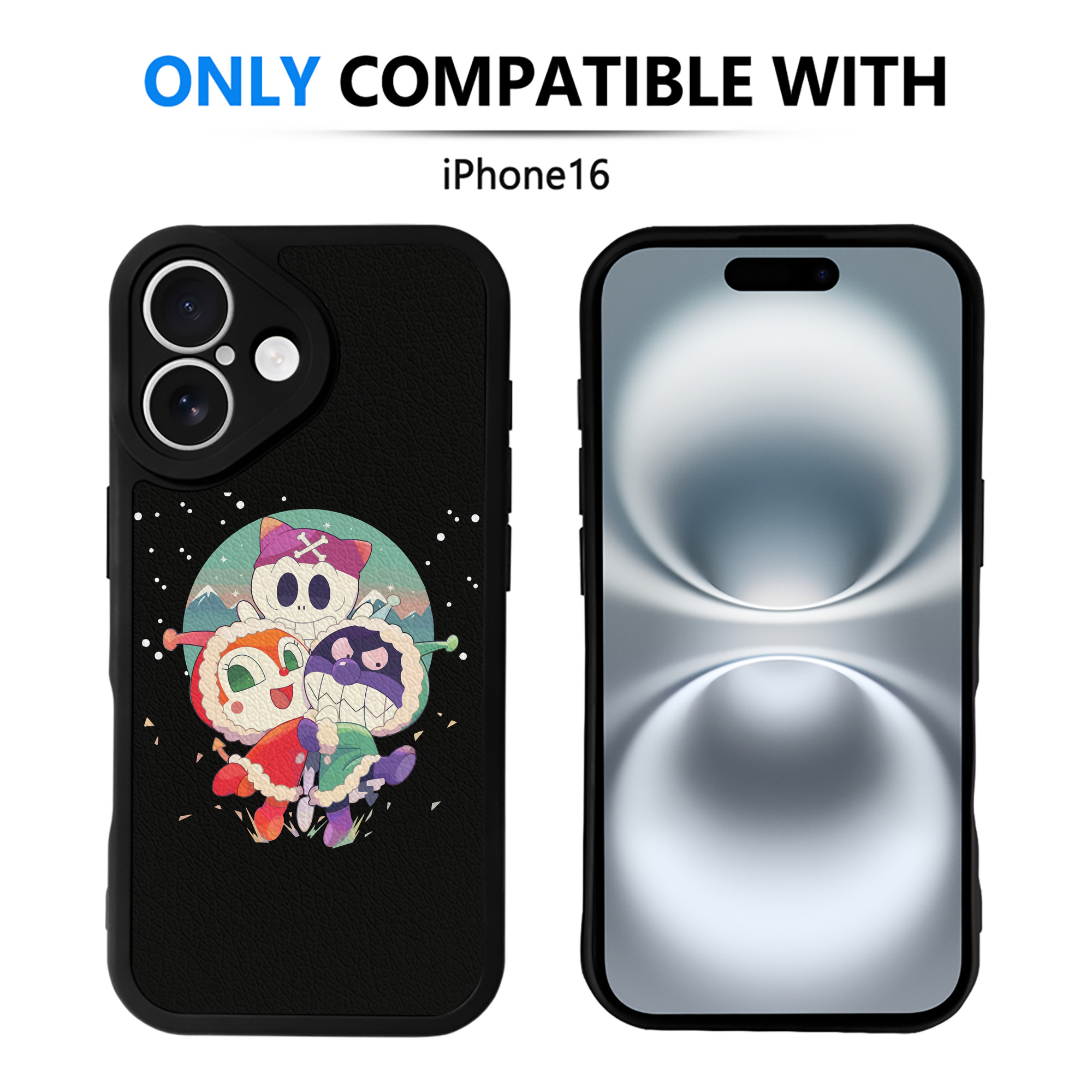 （画像用） アンパンマン Anpanman 【iPhone 16シリーズ対応】シリコンスマホケース（レザー調） 材質：シリコン